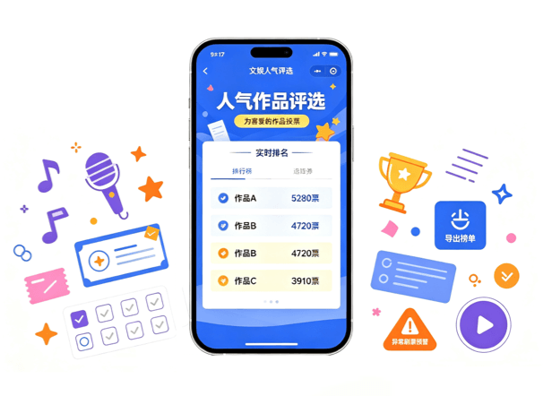 实时计票+数据大屏，热度全场可见